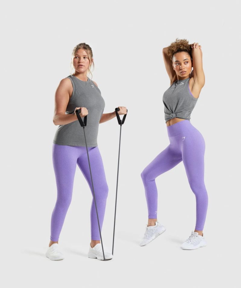 Women's Gymshark Vital Seamless 2.0 Light Tanks Grey | NZ 1LDPXV